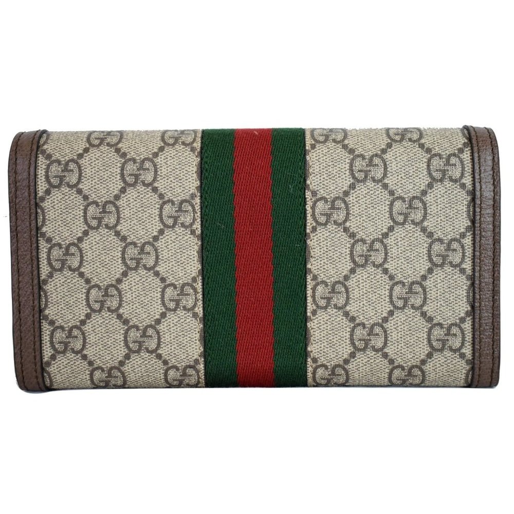 GUCCI Ophidia GG Continental Supreme Canvas Wallet Beige - Picture 2 of 12